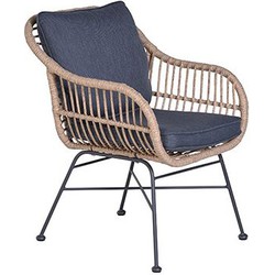 Margriet dining fauteuil natural rotan/ reflex black - Garden Impressions