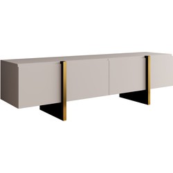 Meubella TV-Meubel Kelton - Beige - Goud - 180 cm