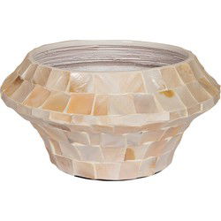 PTMD Daven Cream Poly Shell Bamboo Pot Round Low S