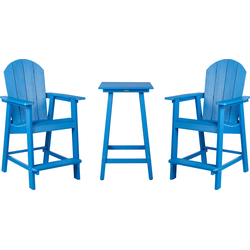 Beliani ADIRONDACK - Bistroset-Blauw-Synthetisch materiaal