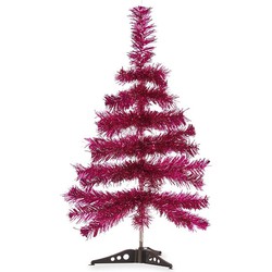 Krist+ kunst kerstboom - klein - fuchsia roze - 60 cm - Kunstkerstboom