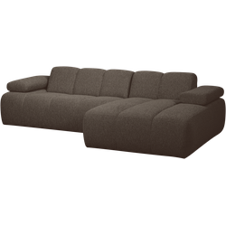 WOOOD Mojo Chaise Longue Bank Rechts - Bouclé - Bruin Melange