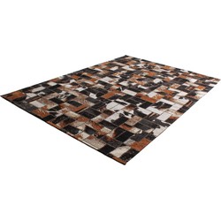 Vara Vintage Bruin / Zwart vloerkleed - Patchwork