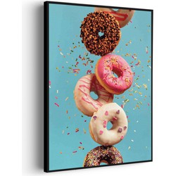 Muurwerken Akoestisch Schilderij - Donuts - Geluidsdempend Wandpaneel - Wanddecoratie - Geluidsisolatie - PRO (AW 0.90) M (60X85)