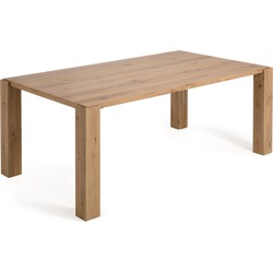 Kave Home - Deyanira tafel met eikenfineer en massief eiken poten 200 x 100 cm