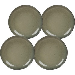 Mica Decorations Tabo Bord - 26 cm - Keramiek - Creme - 4 Stuks