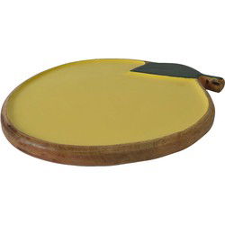 Decobord mangohout l27b2h34 cm geel