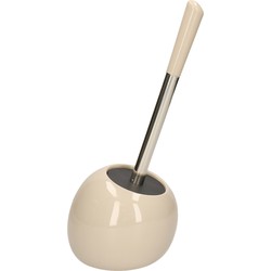 5five Toiletborstel met houder - glans beige - keramiek - 36 cm - Toiletborstels