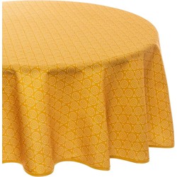 Atmosphera Tafelkleed - polyester - etnisch print oker geel - D180 cm - Tafellakens