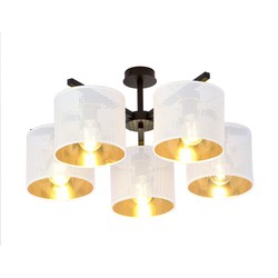 industriële plafondlamp Palmieri Zwart 5-lichts