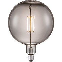 Edison Vintage LED filament lichtbron Carbon - Rook - G180 Ovaal - Retro LED lamp - 18/18/23cm - geschikt voor E27 fitting - Dimbaar - 4W 120lm 1800K - warm wit licht