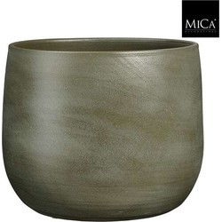 Mica Decorations Bloempot Sevilla - 33x33x28 cm - Terracotta - Donker Groen