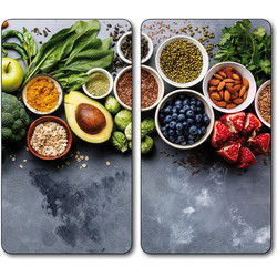 Set 2 stuks Bescherming Inductieplaat / Snijplank Fornuis Food - 52x30 cm