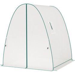 4goodz Boogvormige Kas met 2 Roldeuren, Netvensters 1,8x1,8x2 m - Wit