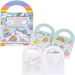 Decopatent® Uitdeelcadeaus 48 STUKS Unicorn / Eenhoorn Kleurboekjes met Stickers - Traktatie Uitdeelcadeautjes voor kinderen - Klein Speelgoed