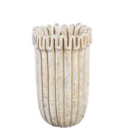 PTMD Bloempot Raffay - 18x18x30 cm - Cement - Creme