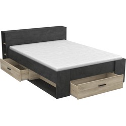 Bed met 2 plaatsen, 3 laden en vakken - 140 x 190 cm - Pocket