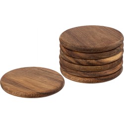 Secret de Gourmet onderzetters - 6x - Acaciahout - D10 cm - Glazenonderzetters
