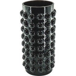 Vase - Bubbles - Glass - Black - 13x26,5cm