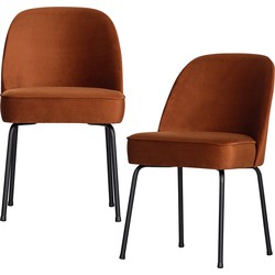 BePureHome eetkamerstoelen Vogue- Fluweel - Roest - Set van 2