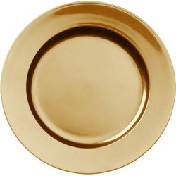 Cepewa Kaarsenbord-plateau - goud - kunststof - rond - D33 cm - Kaarsenplateaus