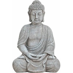 Boeddha beeld grijs 30 cm - Tuinbeelden