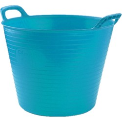 Plasticforte flexibele emmer/kuip - blauw - kunststof - rond - 25 liter - 42 x 38 x 33 cm - Wasmanden