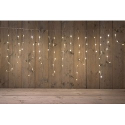 ICICLE LIGHTS 180L 360X70CM LED WARM WIT 36 STRENG 3/5/7/3/5/7 5M TRANSPARANT AANLOOPSNOER 4.5V/IP44 TRAFO AAN / 8/16U TIMER / UIT / DIMMER