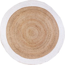 Vloerkleed Jute 2-tone Rond Ø 120 cm - Bruin/Wit
