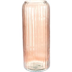 Excellent Houseware glazen vaas / bloemen vazen - roze - 15 x 37 cm - Vazen