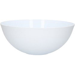 Plasticforte - Serveerschaal/saladeschaal - D25 cm - kunststof - mat wit - 2,5 liter - Serveerschalen