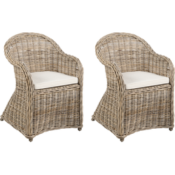 Beliani SUSUA II - Fauteuil-Beige-Rotan