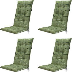 Madison -  Tuinstoelkussen Hoge Rug Joah sage - Ca. 123x50 cm - Set van 4