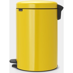 NewIcon Pedal Bin, 20 litre, Soft Closing, Plastic Inner Bucket - Daisy Yellow