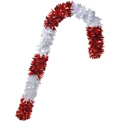 Clayre & Eef Kerstdecoratie Zuurstok 72 cm Rood Wit Kunststof