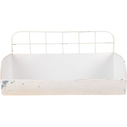 Clayre & Eef Wandrek  38x14x20 cm Beige Ijzer Rechthoek Muurrek