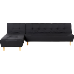 ALSTEN - Hoekslaapbank - Zwart - Rechterzijde - Polyester