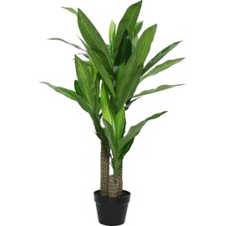 Bellatio flowers & plants drakenbloedboom kunstplant - 105 cm - met zwarte pot - Kunstplanten