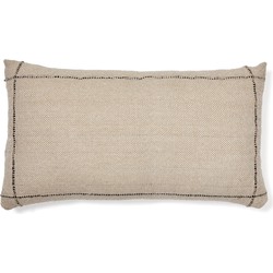 Kave Home - Hoes voor tuinkussen Mastella van beige PET met zwart stiksel 40 x 70 cm