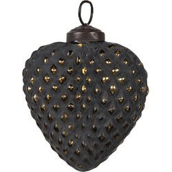 Clayre & Eef Kerstbal Zwart Glas