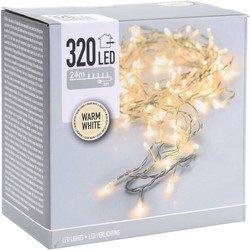 Feestverlichting lichtsnoeren met 320 warm witte led lampjes/lichtjes 24 meter - Kerstverlichting kerstboom