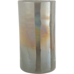 Vaas | glas | grijs | 15x15x (h)30 cm