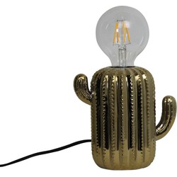 Cactus Lamp-15x16cm-Incl. gloeilamp-Keramiek-Goud-Housevitamin