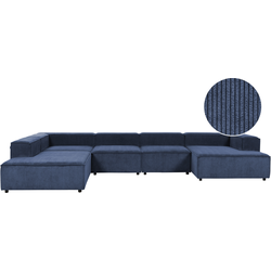 Beliani APRICA - Modulaire Sofa-Blauw-Corduroy