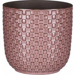 Mica Decorations Plantenpot - keramiek - roze - 13 x 13 cm - Plantenpotten