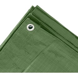 Benson afdekzeil / dekzeil - groen - 3 x 5 meter - dekkleed / zeil - bevestiging ogen - grondzei - Afdekzeilen