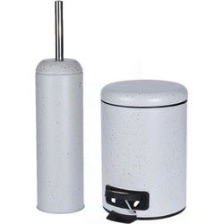 Excellent Houseware - Badkamer set - Pedaalemmer en toiletborstel - Badkameraccessoireset