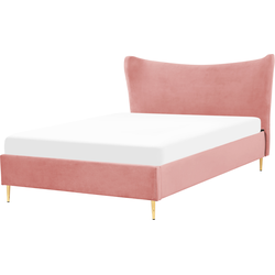 CHALEIX  - Tweepersoonsbed - Perzik - 140 x 200 cm - Fluweel