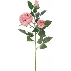 Engelse Roos Tak Oud Roze 64 cm kunstplant - Buitengewoon de Boet