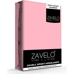 Zavelo Double Jersey Hoeslaken Roze-2-persoons (140x200 cm)